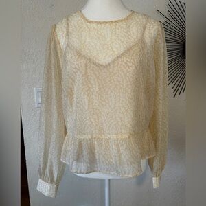 LOFT Cream Patterned Blouse
